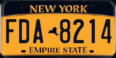 NY license plate FDA8214