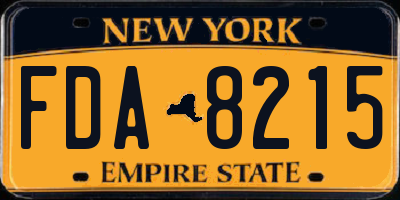 NY license plate FDA8215