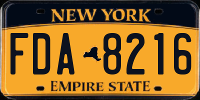 NY license plate FDA8216
