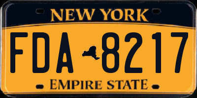 NY license plate FDA8217