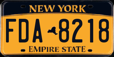 NY license plate FDA8218