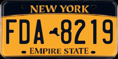 NY license plate FDA8219