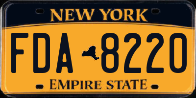 NY license plate FDA8220