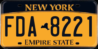 NY license plate FDA8221