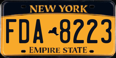 NY license plate FDA8223