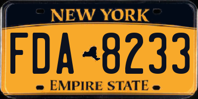 NY license plate FDA8233
