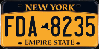 NY license plate FDA8235