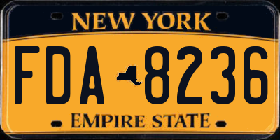 NY license plate FDA8236