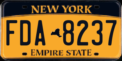 NY license plate FDA8237