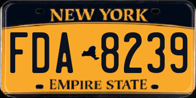 NY license plate FDA8239