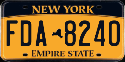 NY license plate FDA8240