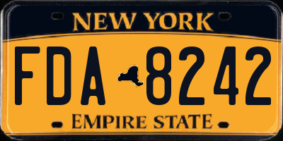 NY license plate FDA8242