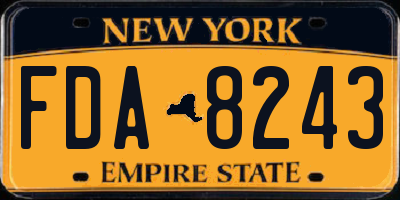 NY license plate FDA8243