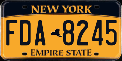 NY license plate FDA8245