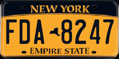 NY license plate FDA8247