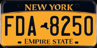 NY license plate FDA8250
