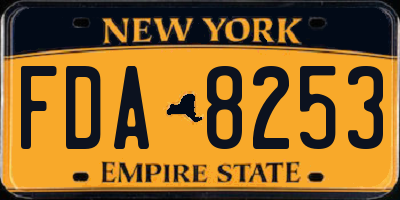 NY license plate FDA8253