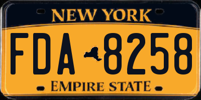 NY license plate FDA8258