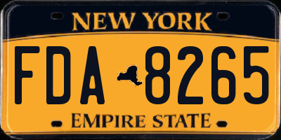 NY license plate FDA8265