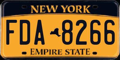 NY license plate FDA8266