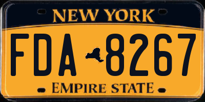 NY license plate FDA8267