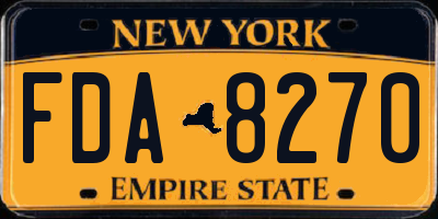 NY license plate FDA8270