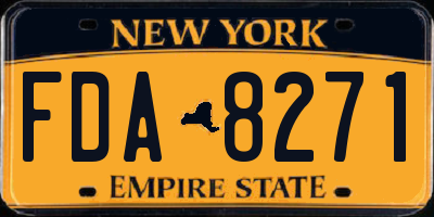 NY license plate FDA8271