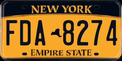 NY license plate FDA8274