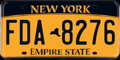 NY license plate FDA8276