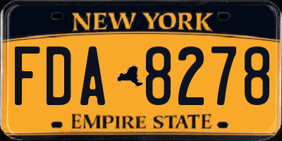NY license plate FDA8278