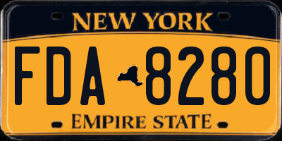 NY license plate FDA8280