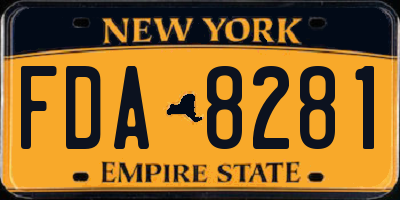 NY license plate FDA8281