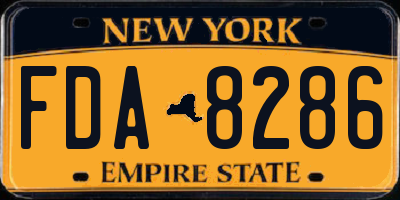 NY license plate FDA8286