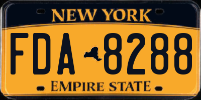 NY license plate FDA8288