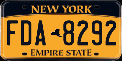 NY license plate FDA8292