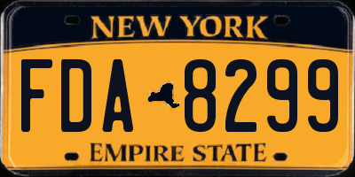 NY license plate FDA8299