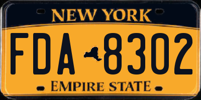 NY license plate FDA8302