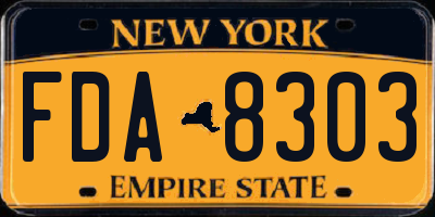 NY license plate FDA8303