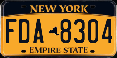 NY license plate FDA8304