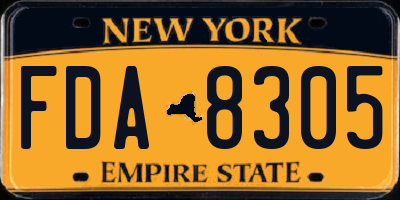 NY license plate FDA8305