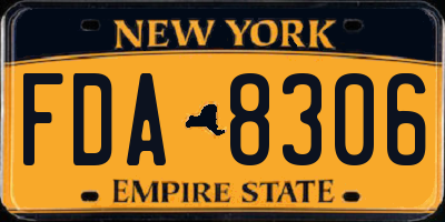 NY license plate FDA8306