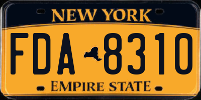 NY license plate FDA8310