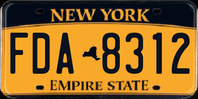 NY license plate FDA8312