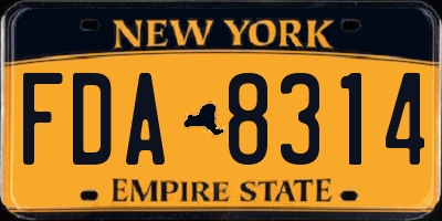 NY license plate FDA8314