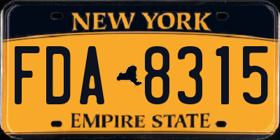 NY license plate FDA8315