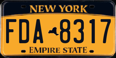 NY license plate FDA8317
