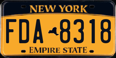 NY license plate FDA8318