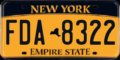 NY license plate FDA8322