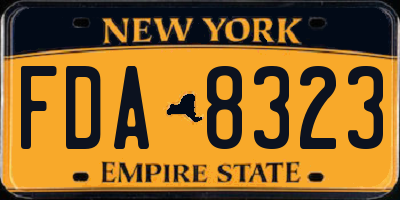 NY license plate FDA8323