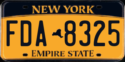 NY license plate FDA8325